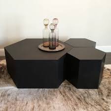 Solid Wood Block Coffee Table In 2020 Geometric Table Geometric Coffee Table Unique Furniture Design
