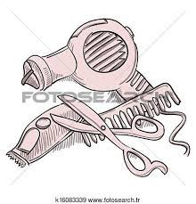 Coiffeur Equipement Clipart K16083339 Ciseaux Coiffeur Coiffeur Dessin Coiffure