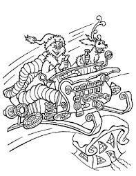 How The Grinch Stole Christmas Coloring Pages The Grinch In Christmas Sleigh Dr Seuss Coloring Pages Christmas Coloring Sheets Grinch Coloring Pages