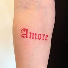 Amore Gothic Amor Tattoo Tattoo Lettering Tattoo Fonts