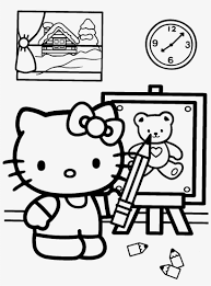 See kid's coloring book pages for lots of fun pictures to paint. Drawing Hello Kitty 155 Coloring Hello Kitty School 1470x1910 Png Download Pngkit