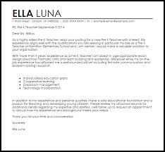 Pre K Teacher Cover Letter Sample Cover Letter Templates Examples