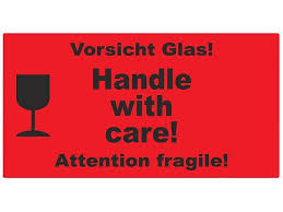 Fragile applies to objects that are not made of strong or. Warnetiketten Rot 145x76mm Vorsicht Glas Handle With Care Attention Fragile