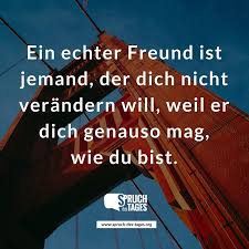 Ein Echter Freund Ist Jemand Der Dich Nicht Verandern Will Weil Er Dich Genauso Mag Wie