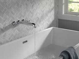 Airuida wall mount bathtub faucet brushed nickel with handheld shower sprayer waterfall spout with modern single handle tub filler faucet hot and cold water mixer tap shower 4.7 out of 5 stars 7 $149.99 $ 149. Wall Mounted Tub Filler T5759 Wl Delta Faucet