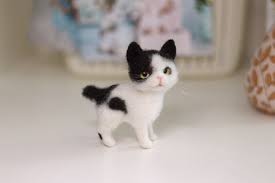 Black And White Spotted Cat Black And White Little Cat Japanese Bobtail Cute Kitten Toy Etsy In 2020 Kittens Cutest Felt Animals Cat Toys