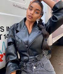 Mistress Rocks On Instagram Baddie Aslayy In Our Inception Biker Jacket Dusk Double Waistband Jeans Shop Mistressrocks Com Bikerjacke Lettern