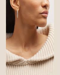 18k Rose Gold Diamond Hoop Earrings