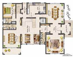فيلا الفخامة مخطط البناء 749 متر مربع 6 غرف نوم modern floor plans floor plans design