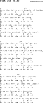 Christmas Carol Song Lyrics With Chords For Deck The Halls Christmas Ukulele Songs Banjo Music Music Chords