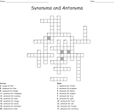 Check spelling or type a new query. Synonyms And Antonyms Crossword Wordmint