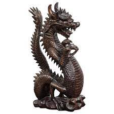 Wooden Sculpture Of A Roaring Chinese Dragon Wooden Sculpture Dragon Sculpture Sculpture