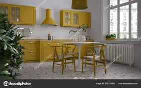 retro white and yellow vintage kitchen