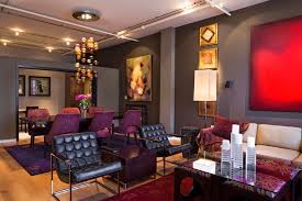 A Contemporary Style Purple Living Room With Black Red And White Color Schemes That Purple Living Room Purple Accent Chair Living Room Dining Room Decor Modern
