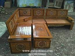 Kursi tamu minimalis jati pojok. Kursi Sudut Jati Minimalis Modern Putushima Furniture