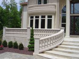Cement Ballisters And Railing Home Balustrades Balusters Columns Stone Railings House Exterior House Entrance
