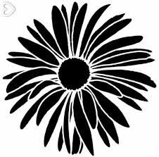 Black And White Daisy Flower Clipart Pin By Amber Mcmurtrey On Coloring Flowers Plants Flower Stencil Silhouette Stencil Stencils