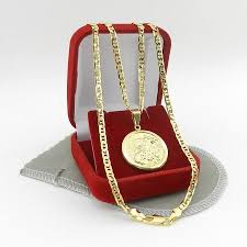 Mais de 7 ofertas de corrente masculina. Corrente Masculina 50cm 3mm Sao Jorge Folheado Ouro Cr324 Wn Bijouterias Comercio Ltda