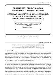 4.1 melafalkan kalimat tayyibah la haula wala. 1 Skl Sk Kd Aqidah Akhlaq Viii