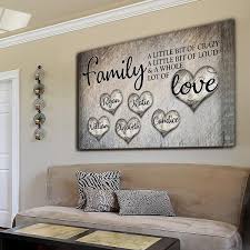 Personalized Family Love Premium Canvas Family Wall Decor Family Wall Art Family Wood Signs