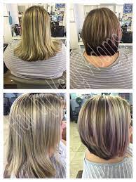 Long To Short Before And After Short Bob Stacked Bob Highlights And Lowlights Long Hair Styles Highlights And Lowlights Hair