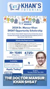 📚 The Dr. Mansur Khan SHSAT Scholarship was created to increase Black,  Latin & first-generation families at Stuyvesant, Bronx Science, & Brooklyn  Tech. 🎉 Since 2014, more than 200 7th grade families ...