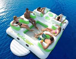 Floating Island 6 Person Inflatable Lounge Raft Pool Lake Water Sport 2 Coolers Ebay Inflables Para Piscina Inflables Para Alberca Flotadores Piscina