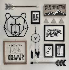 Here Is A Peek Of My Monochrome Woodland Nursery Be Sure To Follow My Facebook Page Https Nursery Gallery Wall Boy Nursery Wall Collage Baby Boy Room Nursery