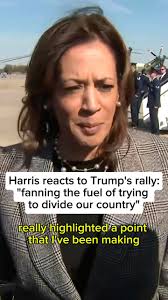 VP Kamala Harris reacts to Donald Trump's Sunday rally at Madison Square  Garden in New York City. “Donald Trump's event in Madison Square Garden  really highlighted a point that I've been making