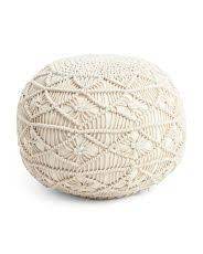 Made In India 18x18 Catan Macrame Pouf Home T J Maxx Pouf Home Decor Inspiration Tj Maxx