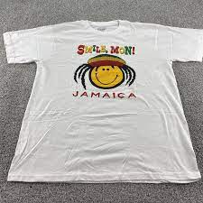 Jamaica Shirt Mens Large White Multicolor Graphic Cotton Daily T's Adult  Men * | eBay