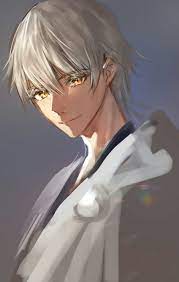 It's a rather old/serious style you don't often see in anime nowadays, her eyes were significantly perhaps the anime characters database has her? Tsurumaru Kuninaga Touken Ranbu Anime White Hair Boy Anime Guys Shirtless Guys With White Hair