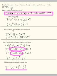 Algebra quadratic equations and functions vertex form of a quadratic equation. How To S Wiki 88 How To Complete The Square To Find Vertex Form
