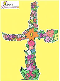 Un grupo de socias de la asociación de amas de casa y consumidoras virgen de la paz, tras finalizar la misa rociera de la cruz de mayo, en la iglesia de san francisco, oficiada por el padre de la orden franciscana ramón estíbaliz. El Giraldillo Las Cruces De Mayo