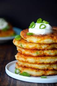 Cheesy Leftover Mashed Potato Pancakes Recipe Just A Taste Recipes Fodmap Recipes Potatoe Pancake Recipe