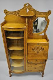 Beautiful antique oak secretary desk w/ 2 drawers $450 (den > monument/woodmoor) pic hide this posting restore restore this posting. Victorian Golden Oak Side By Side Bow Glass Curio Secretary Desk Bookcase At 1stdibs