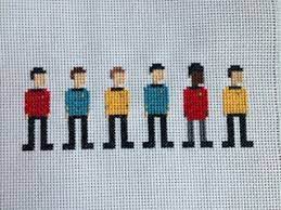 Start stitching as near the center as makes sense (given your pattern) as possible. Star Trek Cross Stitch The Original Series Crew With Pictures Instructables