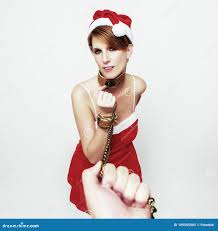 Bondage Girl in Red Costume Santa Claus Stock Image - Image of santa, bdsm:  109565065