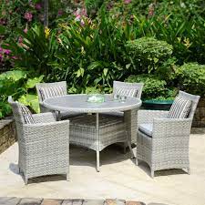 Garden chairs and table set require minimal maintenance since they are made of materials that withstand wear and tear. Lifestyle Garden Aruba 4 Seat Outdoor Garden Furniture Dining Set