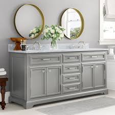 With an open shelf bottom its got a bit different in look from the vanities we have seen so far. Three Posts Dovercourt 72 Double Bathroom Vanity Set Reviews Wayfair