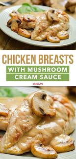 Chicken Breasts With Mushroom Cream Sauce Recipe Chicken Recipes Recipes Clean Eating Recipes