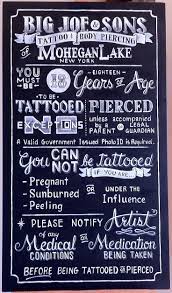 Big Joe Tattoo Chalkboard Sign Tattoo Shop Decor Tattoo Shop Interior Custom Chalkboard Sign