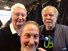 Pye with Lee and Rick Wakeman after Ricks show at the Theatre Royal Drury  Lane last night! Pye was an invited guest!
