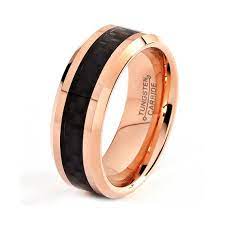 Mens Tungsten Carbide Wedding Band Ring 18k Rose Gold 8mm Custom Mens Wedding Bands Tungsten Carbide Tungsten Carbide Wedding Bands Gold Tungsten Wedding Bands