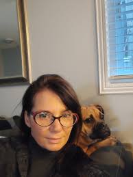 Here's my guard dog! Afraid of the boys! Shivering behind me!