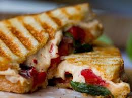 This panini is tailgate party perfect. Grilled Cheese Bliss Tomato Basil Vegan Panini With Roasted Pepper Healthyhappylife Com Vegan Breakfast Burrito Best Vegan Cheese Stuffed Peppers