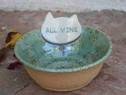 Navy cream ceramic dog/cat food water bowl with stand. Cat Bowl Handmade Ceramic Cat Food Dish Modern Pet Dish Cats Etsy Ceramic Cat Cat Food Bowl Cat Food Dish