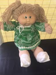 Vtg Cabbage Patch Kids 16 Doll Poodle Pigtails Wheat Hair Green Dress Adorable Cabbage Patch Kids Cabbage Patch Dolls Cabbage Patch