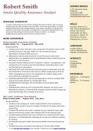 Entry Level Qa Resume Lovely Senior Quality Assurance Analyst Resume Samples
