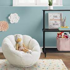 Nordic home furniture plastic top with pu leather cushion scandinavian chair wood leg dining chairs tulip chairs. Kids Sherpa Tulip Swivel Chair Cream Pillowfort Cozy Kids Chair Kids Room Chair Kids Reading Chair